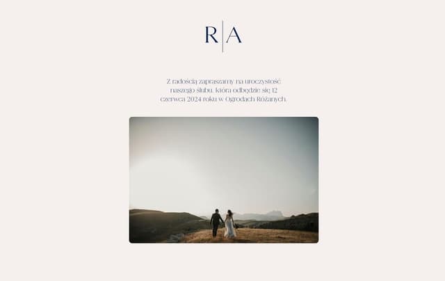 Elegancki motyw strony ślubnej