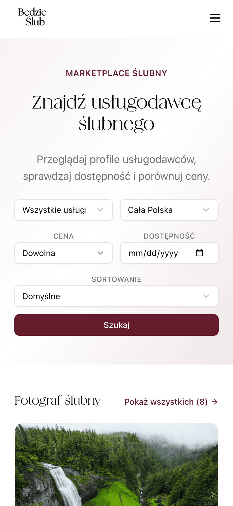 Katalog usługodawców - karta usługodawcy widoczna dla par