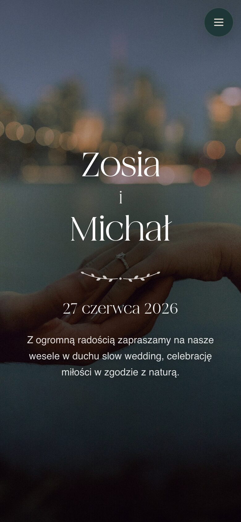 Motyw Ziemia strony ślubnej
