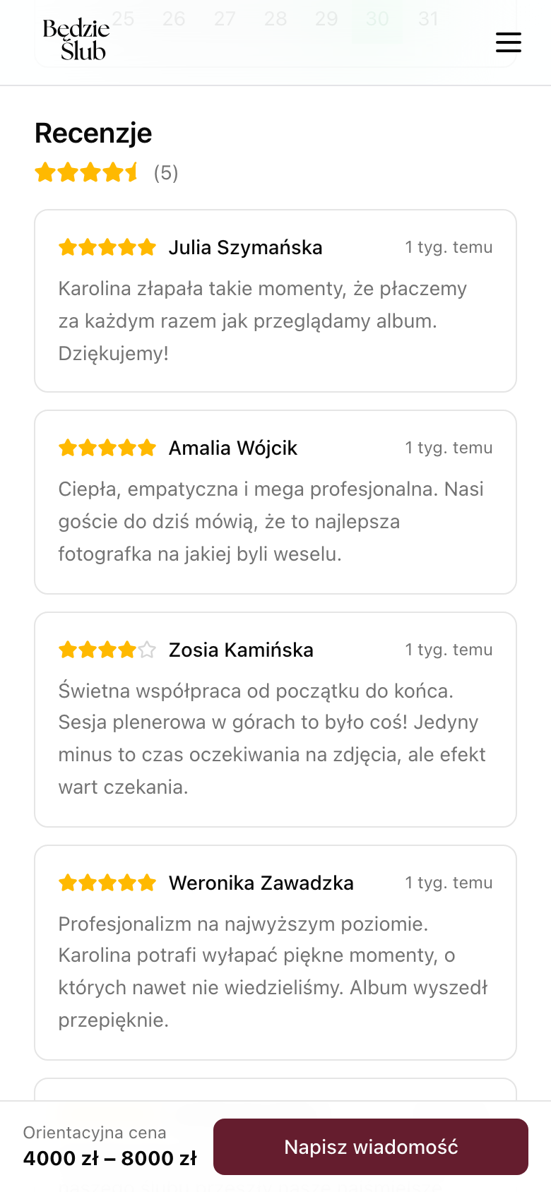 Recenzje od par z gwiazdkami i opisami